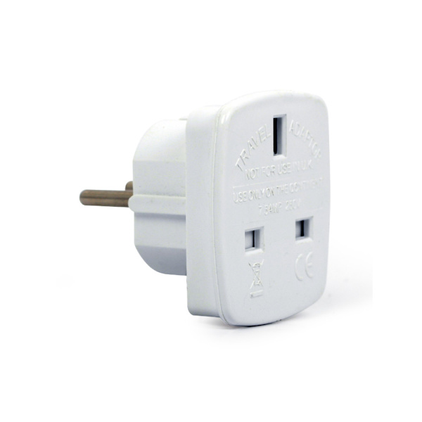 Adapter UK til EU Schuko 7,5A / Rejseadapter UK EU