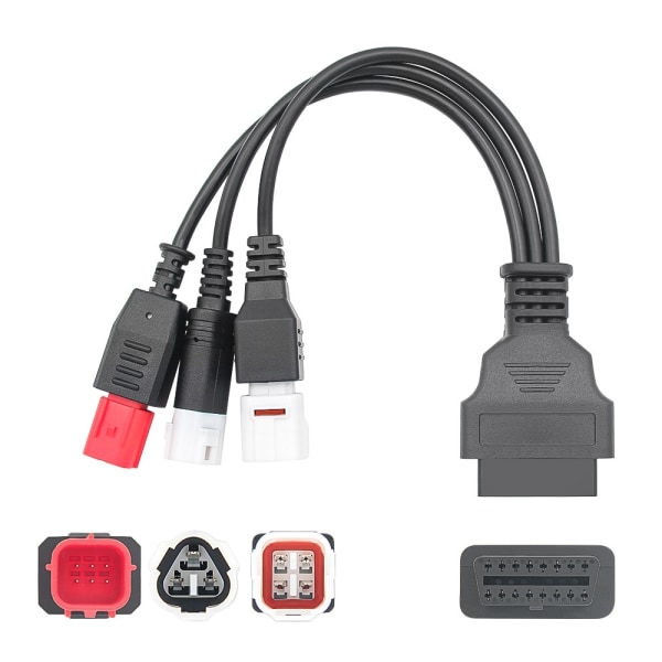 ODBII Adapter - Honda / Yamaha 3in1 OBDII Hun til 3 Pin+4 Pin+6