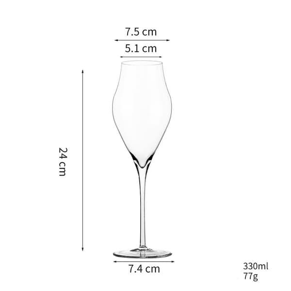 Champagneglas 6-pack / tunna bubbelglas 33 cl / glas för mousse