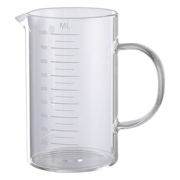 Bringare med gradering i värmeresistent borosilikatglas 1 liter