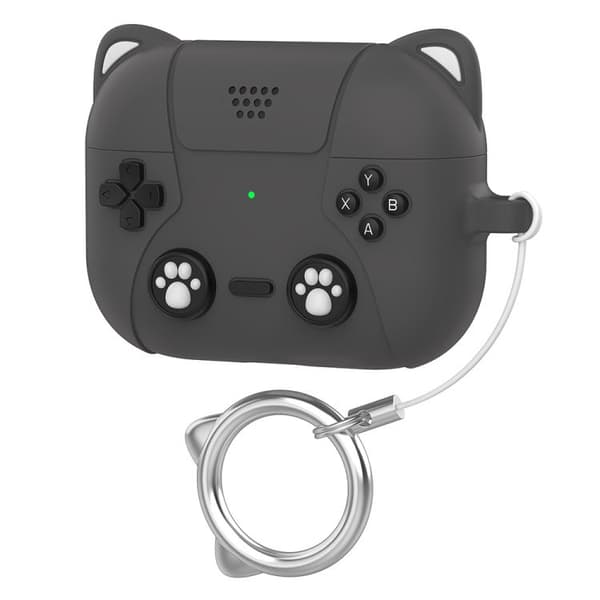 Silikoneetui til AirPods Pro 2 / 1 med kattemotiv - Mørkegrå