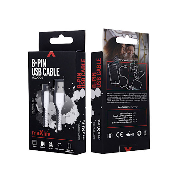Maxlife iPhone-kabel - 3A Hvidt