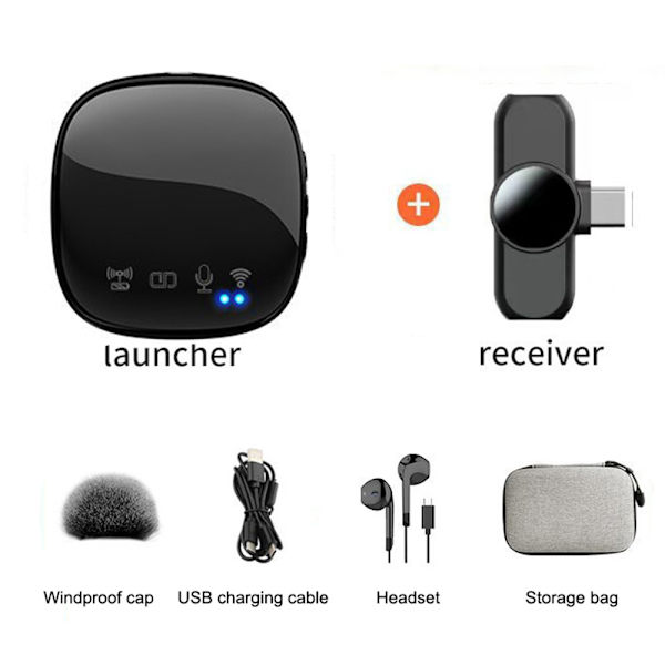 Trådlös Mikrofon med mottagare USB-C