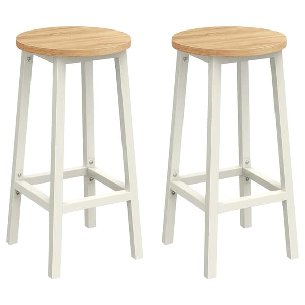 Barstole 65 cm sæt á 2 – Hvid/Eg