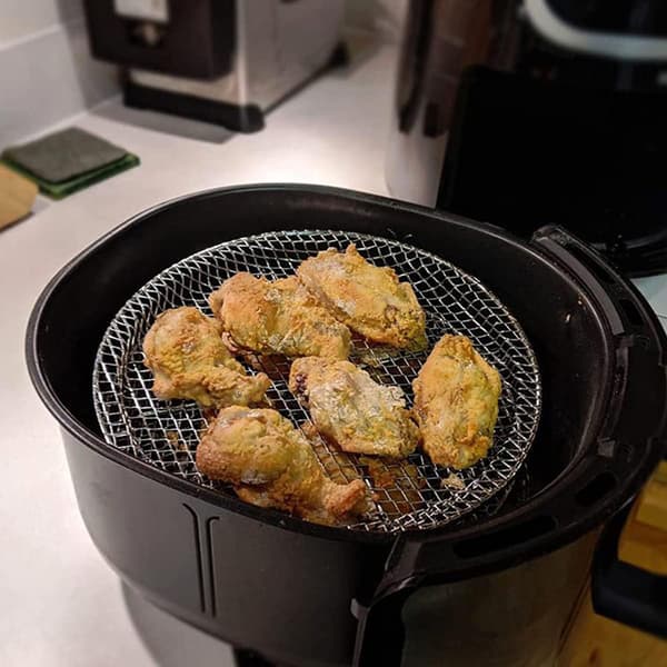 Airfryer-grillkurv rund 20 cm / airfryer-stativ i rustfrit stål