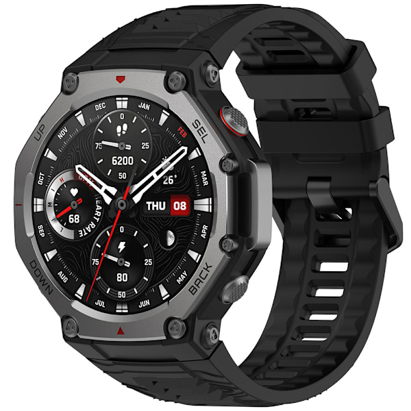Silikoniranneke Amazfit T-REX 3:lle - Svart