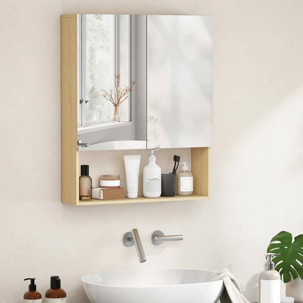 Spejlskab til badeværelse 75x60cm / væghængt badeværelsesskab m