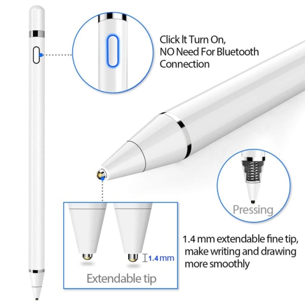 1,4 mm Super Sensitiv Stylus Pen for iPad, iPhone, Galaxy