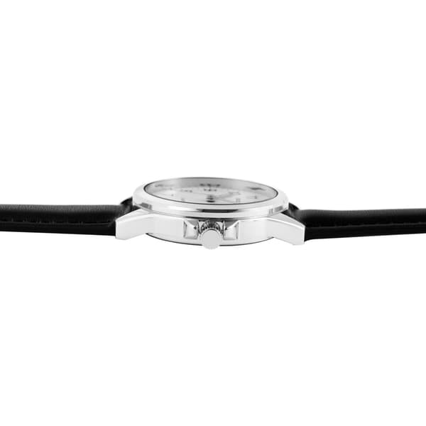 Excellanc herreur med kunstlæderrem / armbåndsur – sort/sølv
