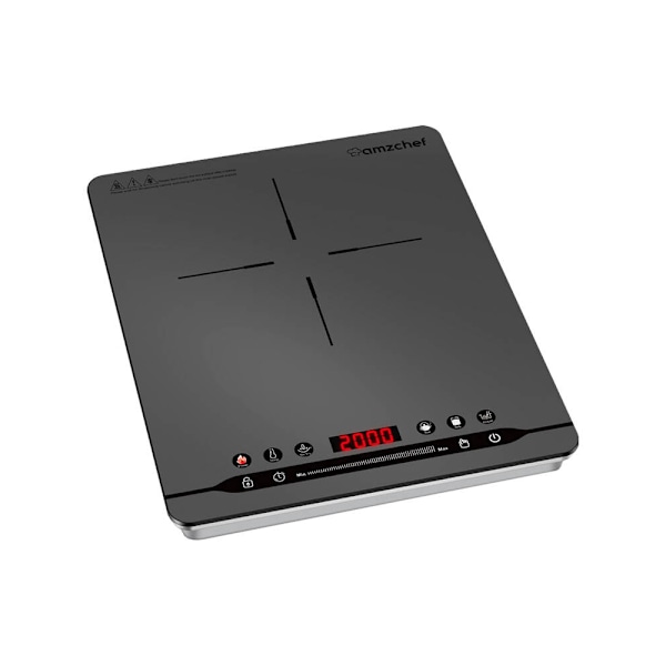AmzChef induktionsplatta 2000W med 9 effektlägen och smarta fun