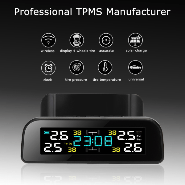 Dæktrykssensor TPMS med solcelle
