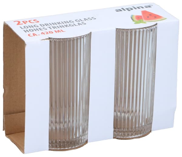 Ribbat dricksglas  / highballglas / longdrinkglas - 420ml