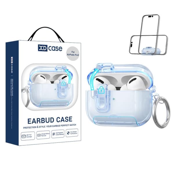 Etui med stativ til AirPods Pro 3 – Gennemsigtig blå
