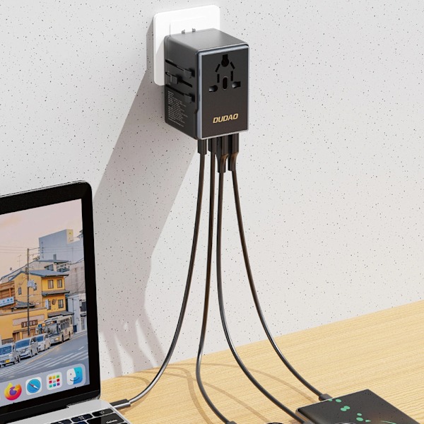 Dudao Travel Adapter 65W EU/US/JP/AUS/UK 2x USB-C 2x USB-A - mu