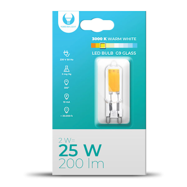 LED-Lamppu G9 Glass 2W 230V 3000K 200lm