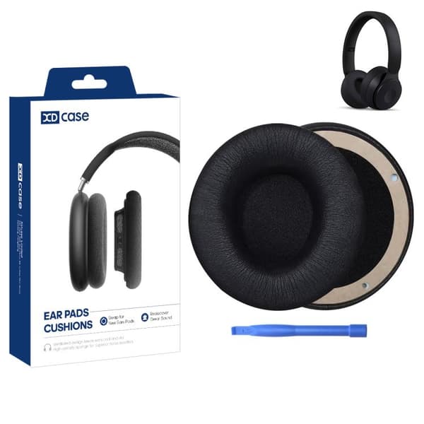 Ørepuder i kunstlæder til Beats Solo Pro Wireless - Svart