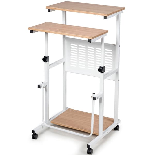 Justerbart laptopbord på hjul med ergonomisk højdejustering - h