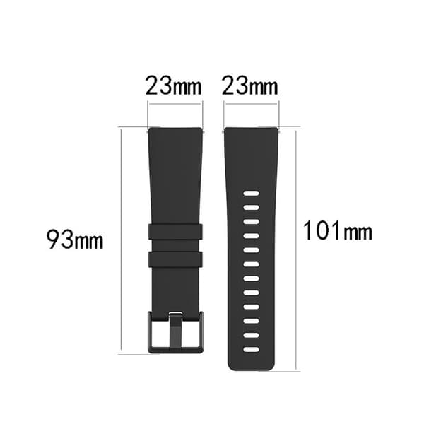 Silikonband till  Fitbit Versa / Versa 2 / Versa Lite - Svart S