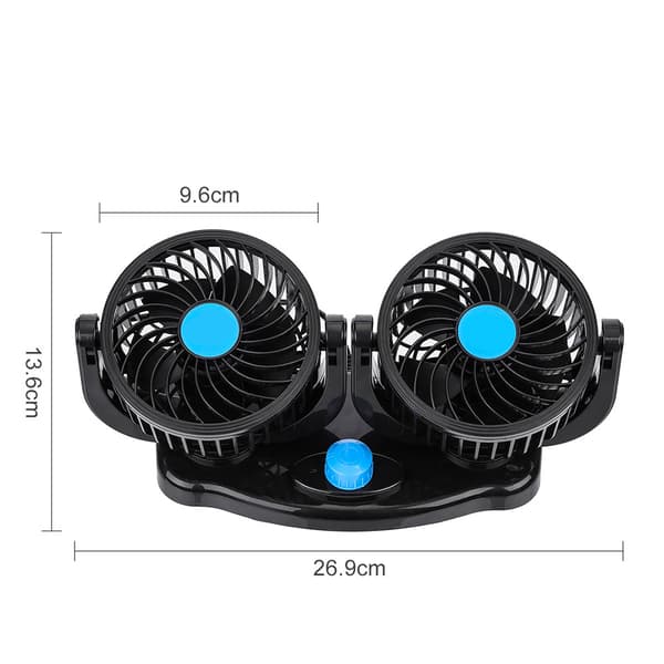 Kabineventilator til bil 12 V / bilventilator / dobbeltventilat