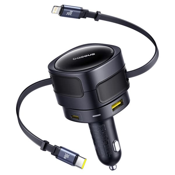Baseus Enjoyment Max 90W biloplader med USB-C- og Lightning-kab