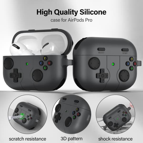 Silikonfodral i spelkontroll-design till AirPods Pro 2 – Grå