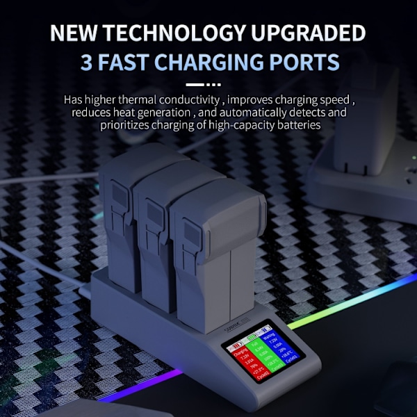 Opladningsstativ til 3 batterier til DJI Mavic Mini 3 Pro / Min