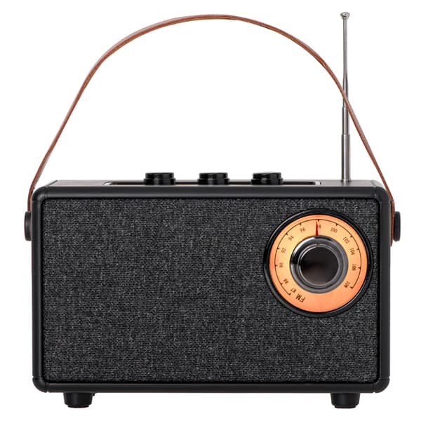 FM-radio bluetoothilla ja TWS-toiminnolla - musta