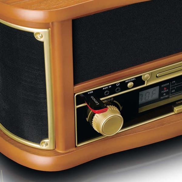 Lenco TCD-2551WD retro puinen levysoitin Bluetooth, CD ja kaset