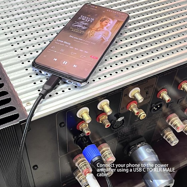 Lydkabel USB-C han til XLR han 2m med 24Bit/96KHz DAC