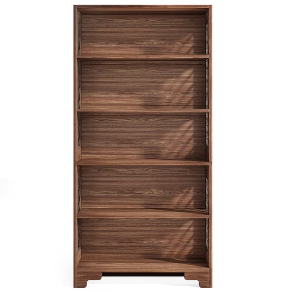 Bokhylla i trä med 5 hyllor 180x80cm - Brun