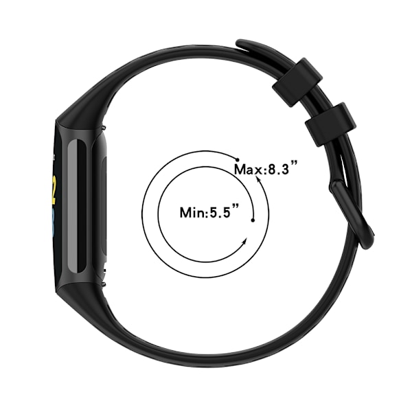 Silikoneurrem til Fitbit Charge 5 /6  - Sort
