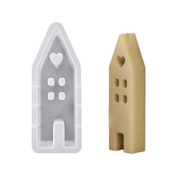 Silikoneform til stearinlys 9,5cm - Hus
