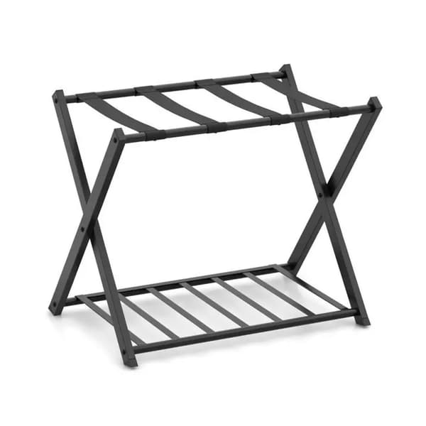 Sammenklappelig bagageholder / sort kuffertstativ / bagagestati