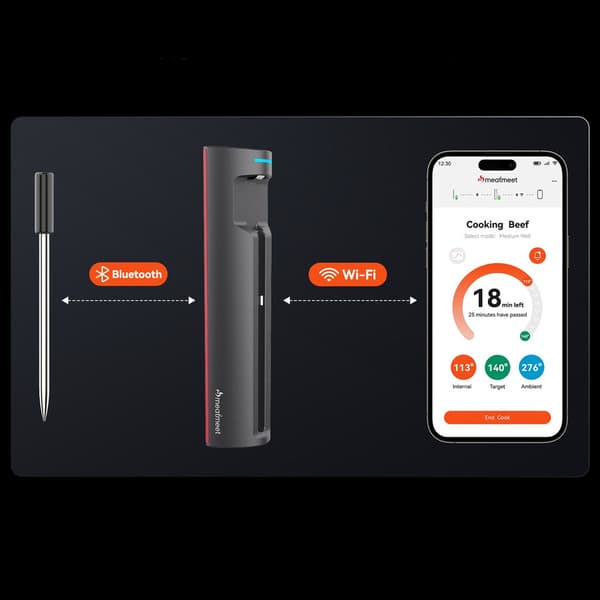 Meatmeet Pro Smart stektermometer / Bluetooth-termometer för gr