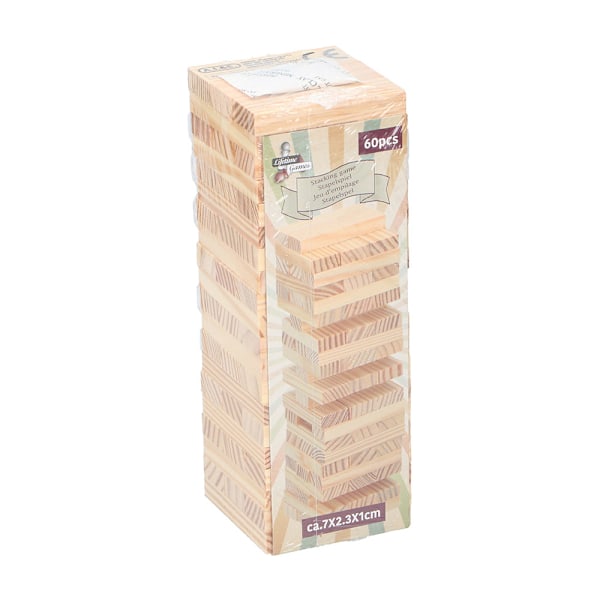 Puinen tornipeli - 60 palaa - Hauska lautapeli koko perheelle