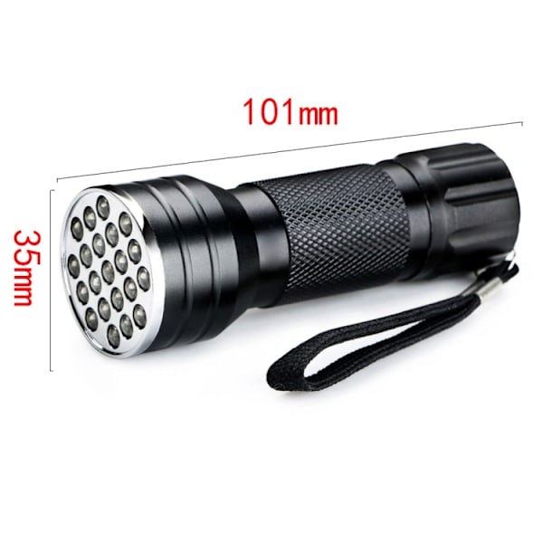 UV 21 LED 395NM ultraviolet lommelygte - opdager urin fra hunde
