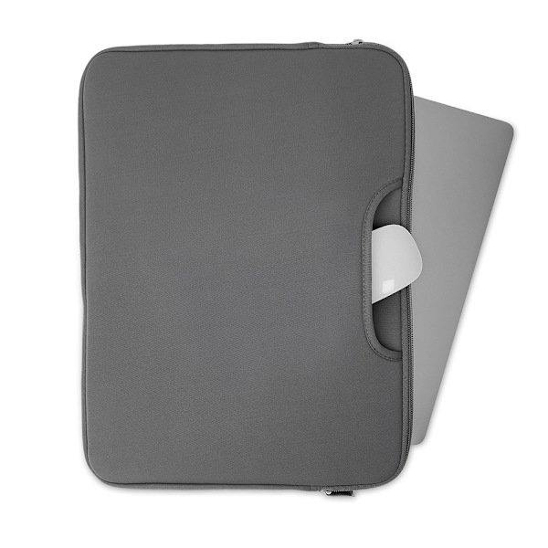 Laptopväska 15,6" – grå, stänkskyddad i lätt neopren