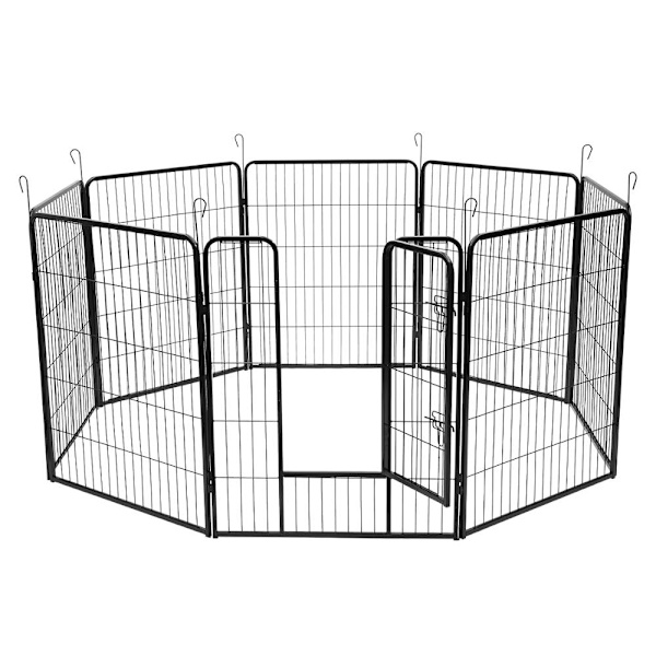 Koira-aitaus metallia ulos/sisälle - 8 osaa  ja portti