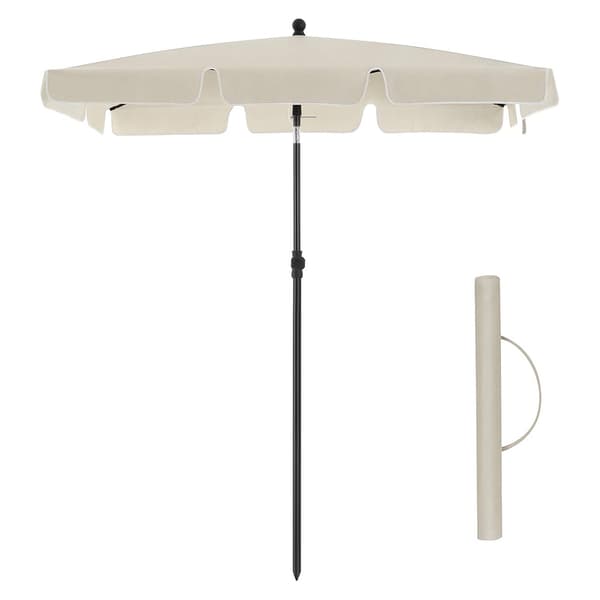 Rektangulær parasol 200x125cm / solparasol med UPF 50+ / altanp