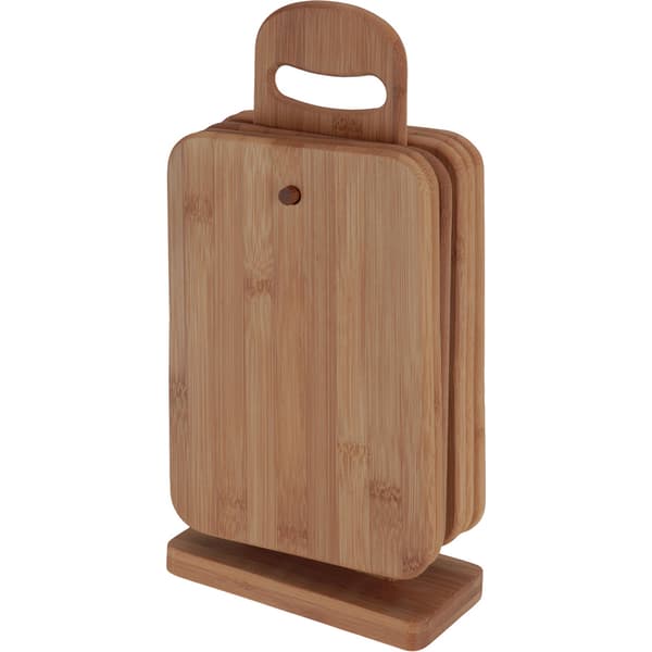 Skärbrädor i bambu 6-pack med ställ / Bambuskärbrädor med hålla