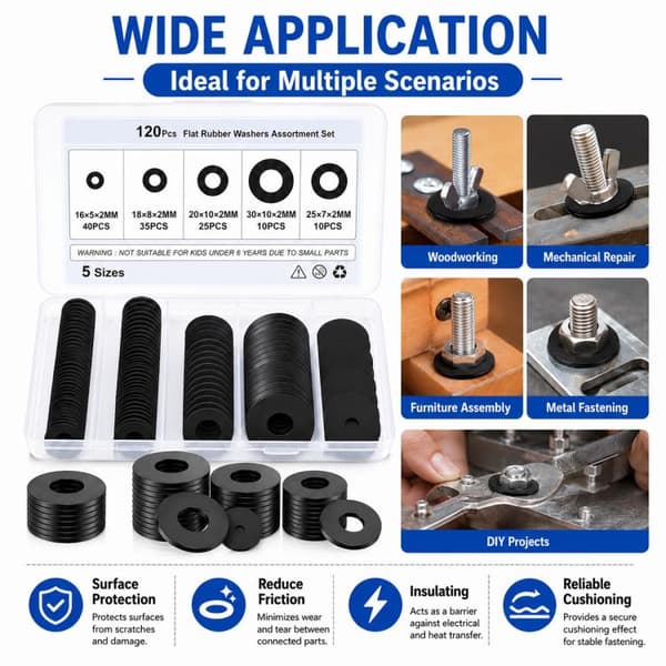 120-pack distansbrickor i nylon / isolerbrickor / washers i 5 s