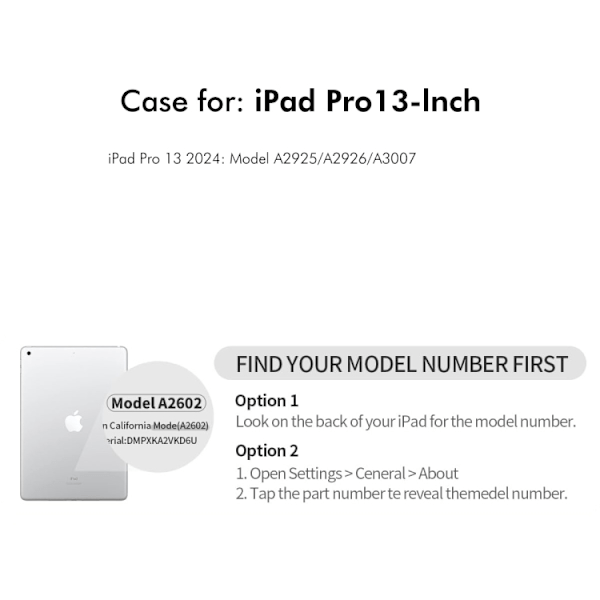 Keinonahkainen kotelo jalustalla iPad Pro 13 2024 - harmaa