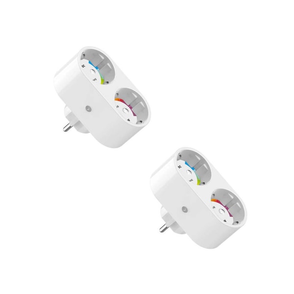 Wifi Smart Plug med 2 stikkontakter 2-pak