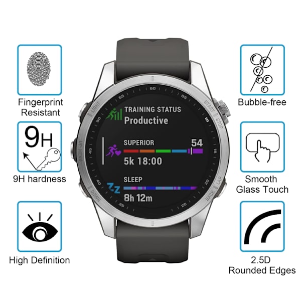 Skærmbeskytter i hærdet glas til Garmin Fenix ​​7S
