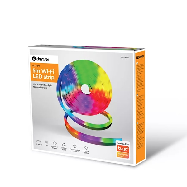 Denver Smart LED-Strip WiFi RGB+Vit 5m LCO-541 med Tuya-stöd