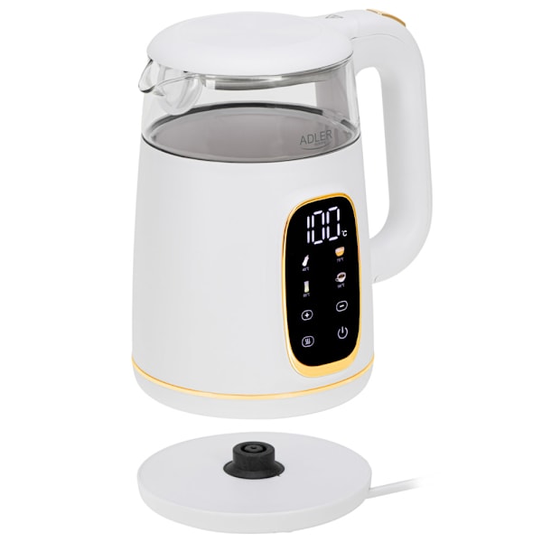 Vattenkokare LED med temperaturkontroll 1,7L - Vit