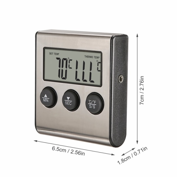 Digital Ugnstermometer / Stektermometer med timer och ljudsignal