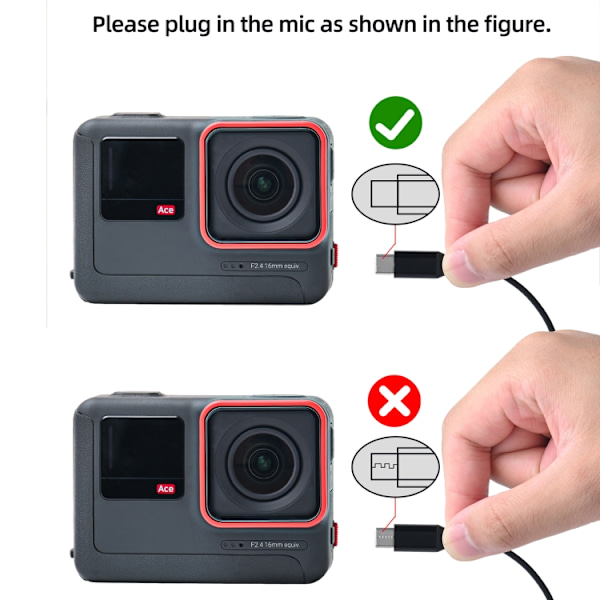 Mikrofon med USB-C-stik til Insta360 Ace - retningsbestemt opsa