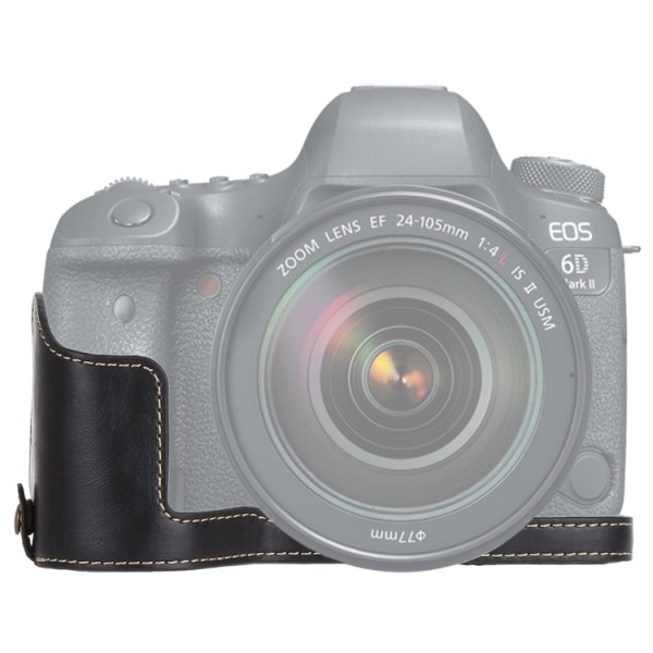 Alustasuoja PU-nahkaa Canon EOS 6D / 6D Mark II kameralle - Mus