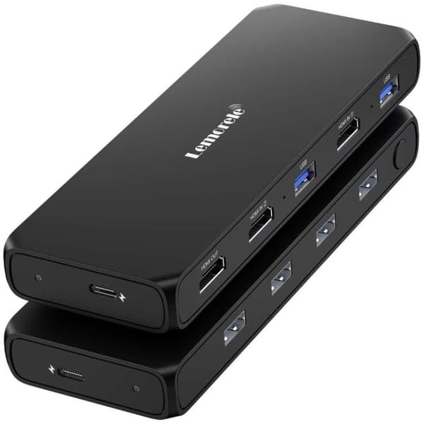 Lemorele KVM-switch G98 för delning av skärm, tangentbord och m